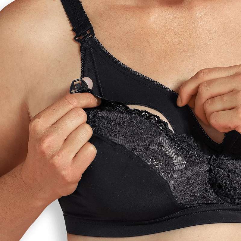 Carriwell New Mum Nursing Bra Lace Drop Cup - black  - Image 4