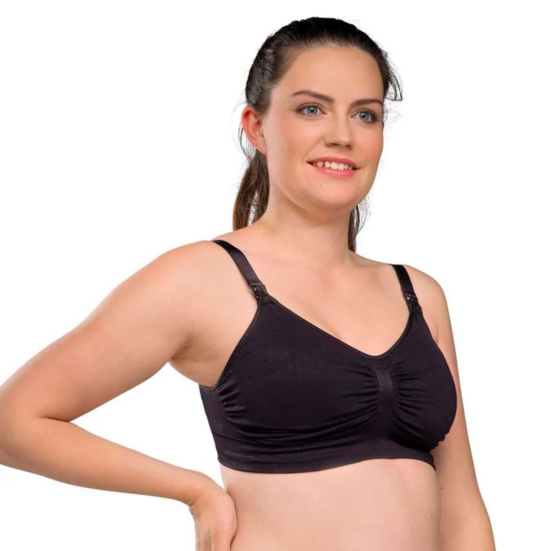 Carriwell New Mum Nursing Bra Seamless with Inserts - Black  - Image 3