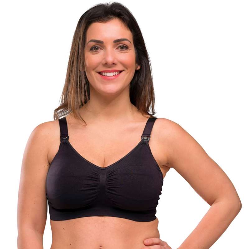 Carriwell New Mum Nursing Bra Seamless with Inserts - Black  - Image 4