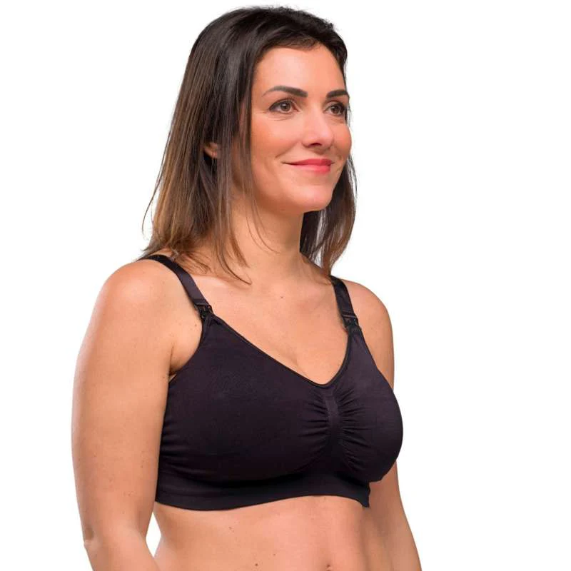 Carriwell New Mum Nursing Bra Seamless with Inserts - Black  - Image 5