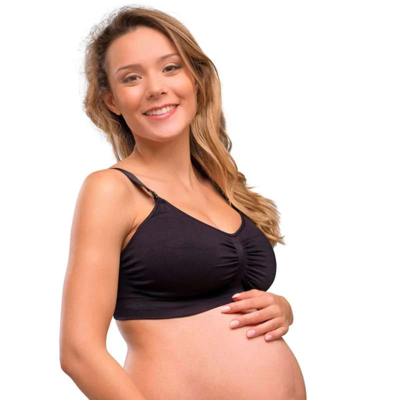 Carriwell New Mum Nursing Bra Seamless with Inserts - Black  - Image 6