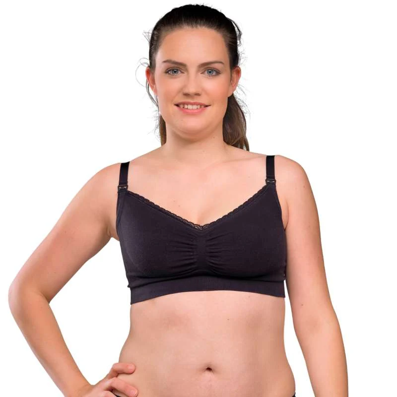 Carriwell New Mum Seamless Organic Nursing Bra - black  - Image 4