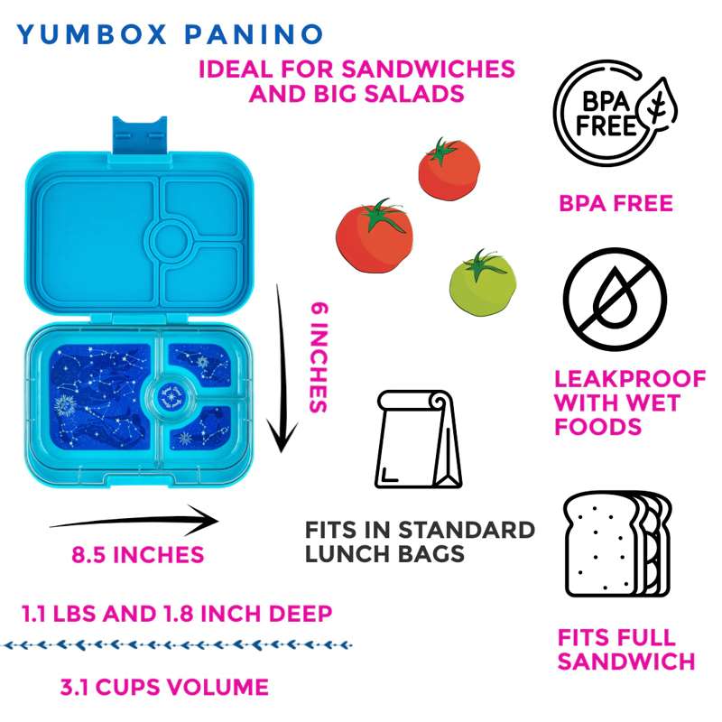 Yumbox Lunch box - Panino - 4 compartments - Luna Aqua/Zodiac  - Image 4